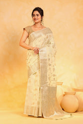 KAVVYA soft & lightweight lime green color benarasi handloom saree - KAVVYA